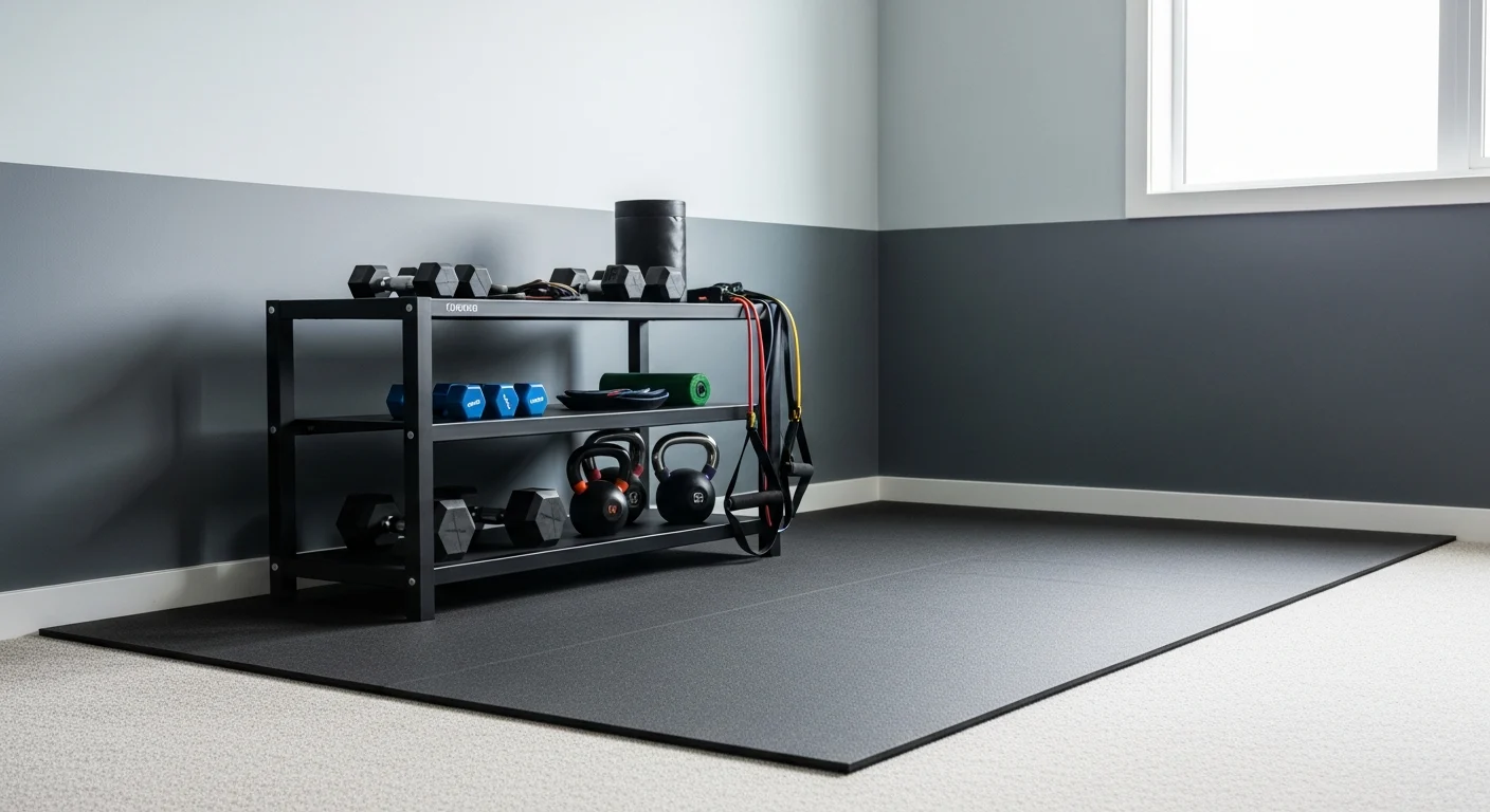 Home Gym Flooring Over Carpet: Storage Racks & Aesthetic Paint Schemes