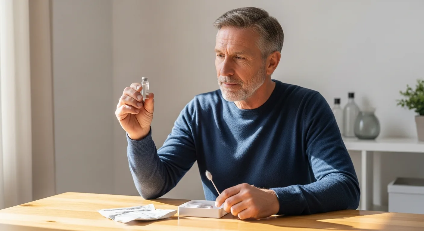A man unboxing an at home dna test kit to discover his ancestral genetic history.