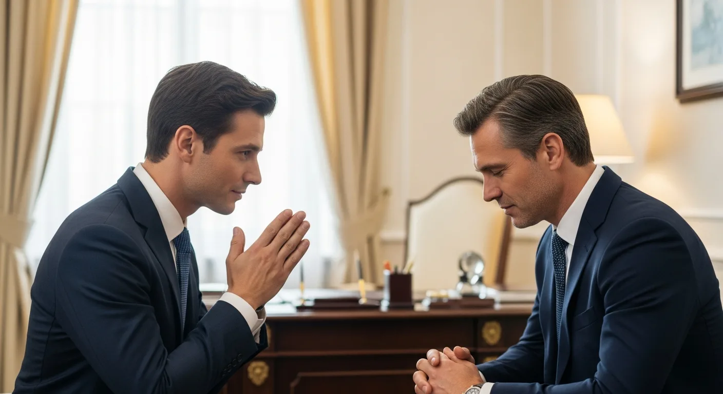 A man consulting with a funeral director to find the best funeral home for his family's needs.