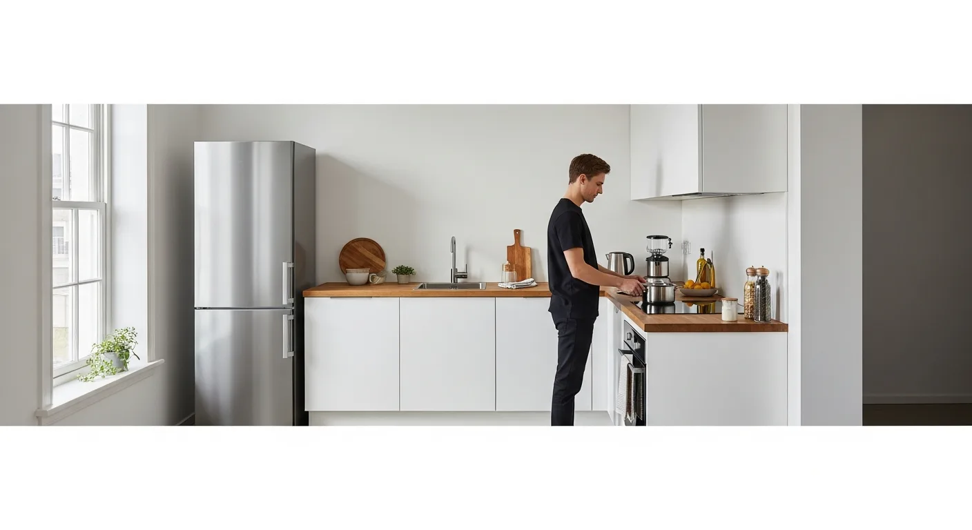 Selecting the best kitchen appliances for small spaces in a modern, compact apartment kitchen with sleek designs.