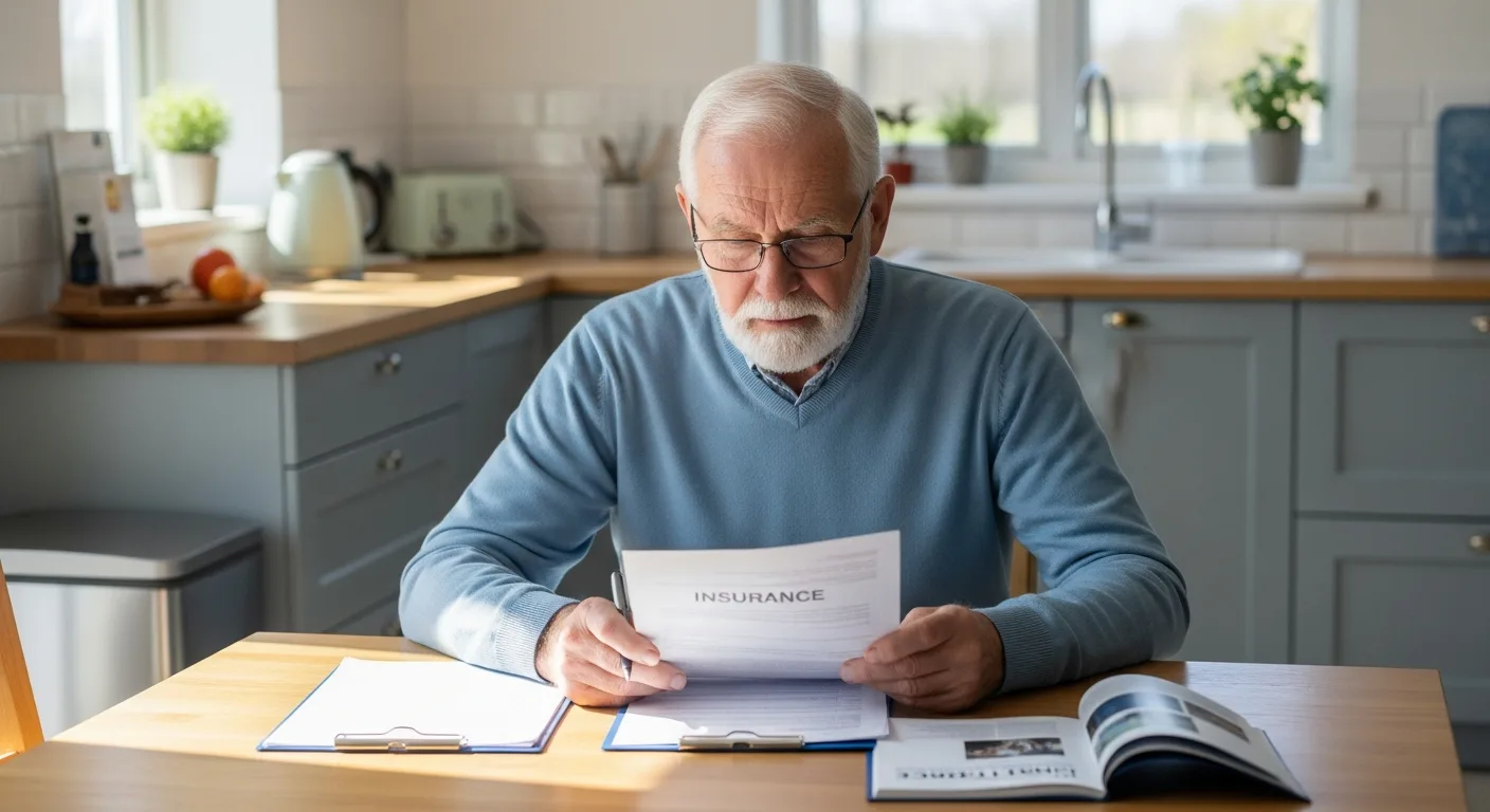 A senior man reviewing medical documents to understand: does medicare pay for nursing home costs?
